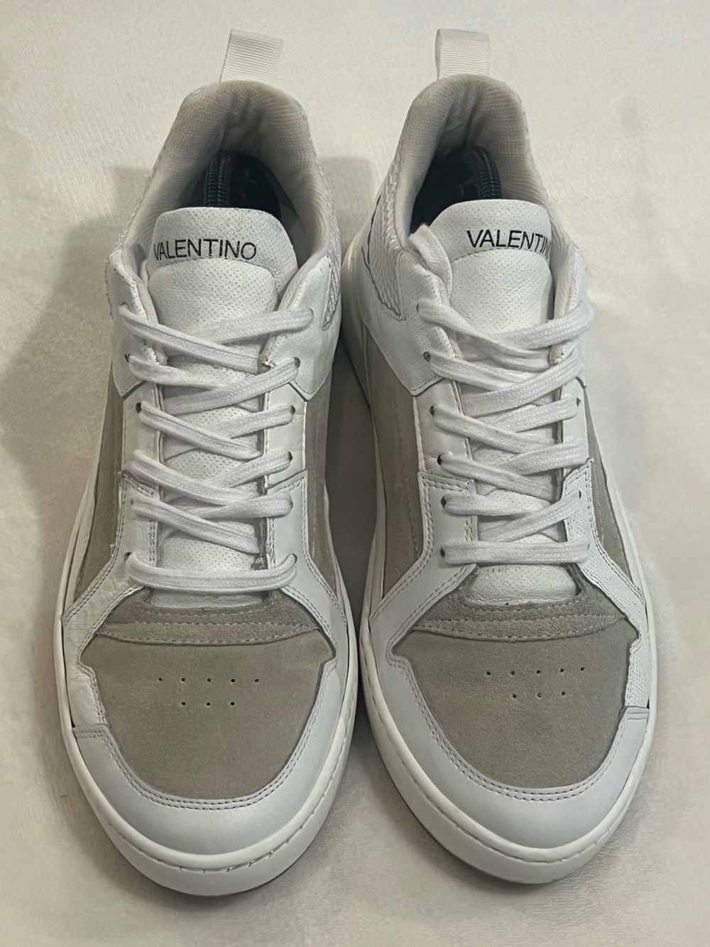Valentino Low Top Lace Up Sneakers Men’s Size 12 U.S. White / Gray